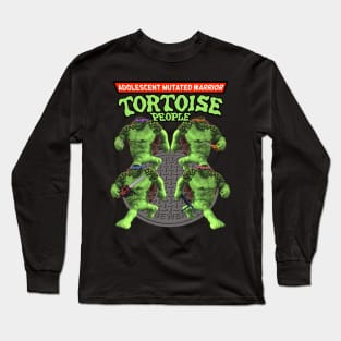 Adolescent Mutated Warrior Tortoise People - Off Brand Knock Off Parody Funny Comic Characters Long Sleeve T-Shirt